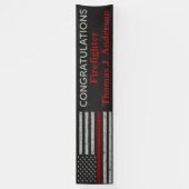 Afstuderen van de brandweeracademie Thin Red Line Spandoek (Verticaal)