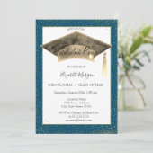 Afstuderen van de goudgraatkap Tassel Confetti Kaart (Staand voorkant)