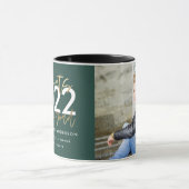 afstuderen van de groene en goudmoderne scriptfoto mok (Midden)