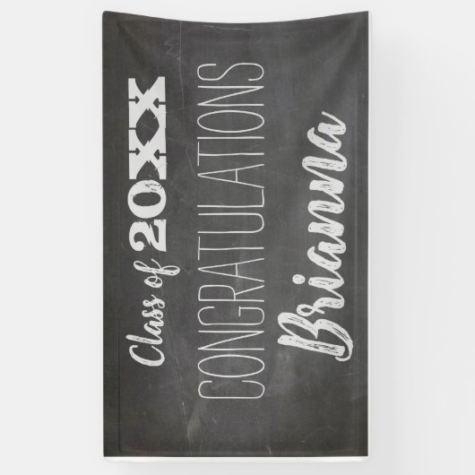 Afstuderen van de klasse Chalkboard van 2019 met t Spandoek (Verticaal)