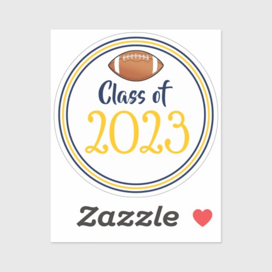 Afstuderen van de klasse Navy & Gold Football Sticker (Vel)