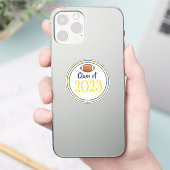 Afstuderen van de klasse Navy & Gold Football Sticker (Telefoon)