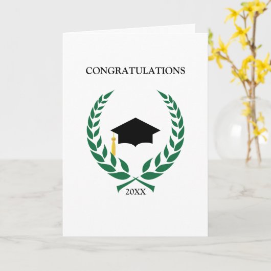 Afstuderen van de Laurier van gelukwensen de Kaart (Gele Bloem)