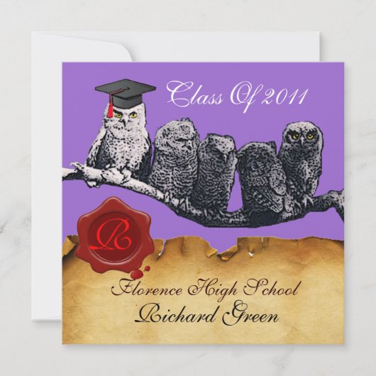 AFSTUDEREN VAN DE LEERWEG WAX SEAL MONOGRAM KAART (Voorkant)