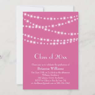 Afstuderen van de Lichten van Fuchsia Party nodigt Kaart