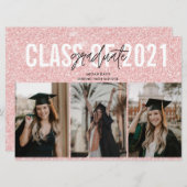 Afstuderen van de middelbare school Roze drie Foto (Voorkant / Achterkant)