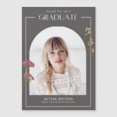 Afstuderen van de middelbare school van Wildflower Magnetische Uitnodiging (Voorkant)