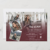 Afstuderen van de moderne rode bogundy-minimalisti kaart (Voorkant)