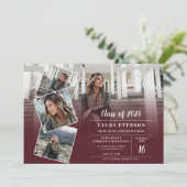 Afstuderen van de moderne rode bogundy-minimalisti kaart (Staand voorkant)