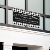 Afstuderen van de moderne School Black White Buffa Spandoek (Buitenkant Gebouw)