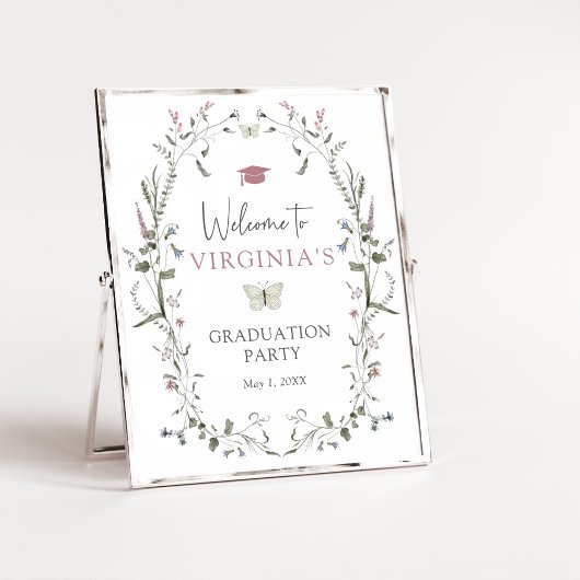 Afstuderen van de pastelbloem poster