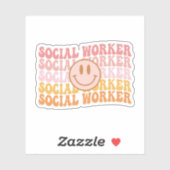 Afstuderen van de sociale werker in de detailhande sticker (Vel)