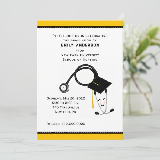 Afstuderen van de verpleegschool kaart (Staand voorkant)