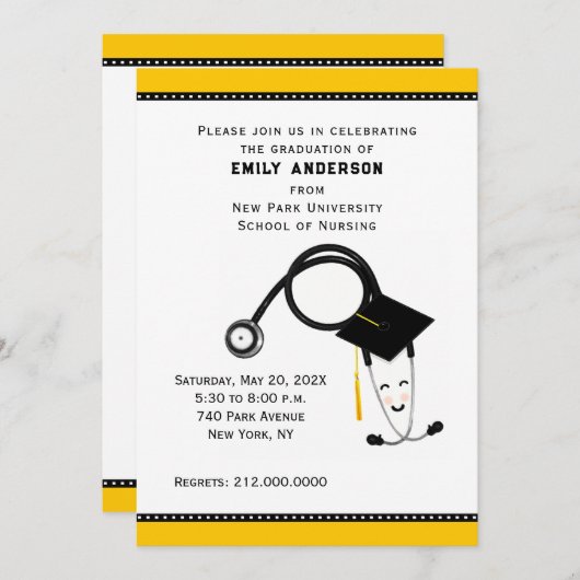 Afstuderen van de verpleegschool kaart (Voorkant / Achterkant)