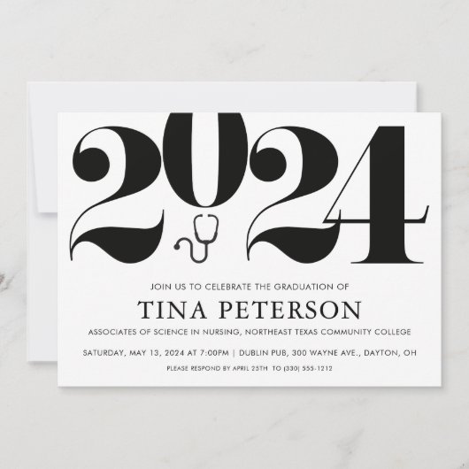 Afstuderen van de verpleegschool kaart (Voorkant)