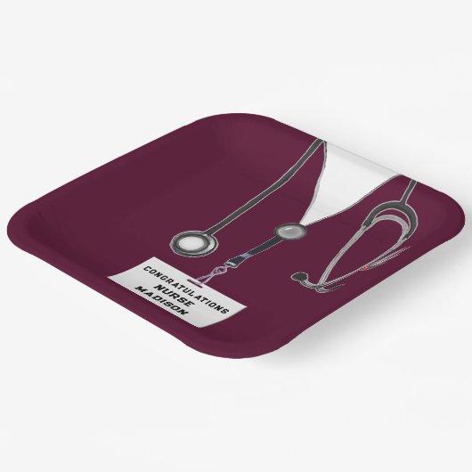 Afstuderen van de verpleegschool papieren bordje (Gebogen)