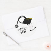Afstuderen van de verpleegschool ronde sticker (Envelop)