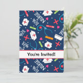 Afstuderen van de verpleegschool Vielebration Navy Kaart (Staand voorkant)