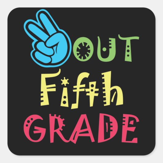 Afstuderen van de vijfde klas afgelopen dag vierkante sticker (Voorkant)