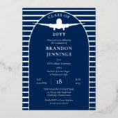 Afstuderen van de vliegschool voor piloot folie uitnodiging (Voorkant)