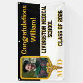 Afstuderen van de Zwarte & Gold Medical School Spandoek (Verticaal)