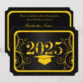 Afstuderen van geel en zwart Lijst Kaart (Voorkant / Achterkant)