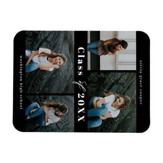 Afstuderen van geraffineerd collage, EDITABLE KLEU Magneet (Horizontaal)