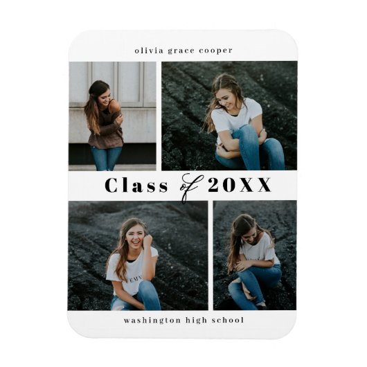 Afstuderen van geraffineerd collage, EDITABLE KLEU Magneet (Verticaal)