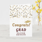 Afstuderen van goudConfetti Afstudeerder Kaart (Gele Bloem)