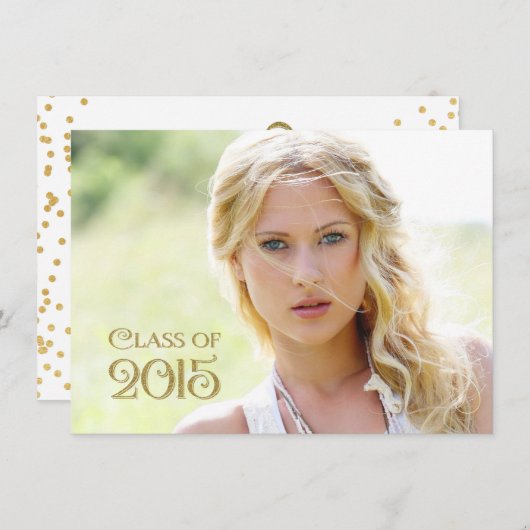 Afstuderen van goudConfetti Kaart (Voorkant / Achterkant)