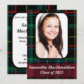 Afstuderen van groene en rode tartan kaart (Voorkant / Achterkant)