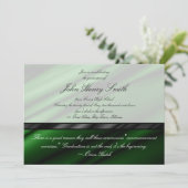 Afstuderen van groene zijde Uitnodiging/Aankondigi Kaart (Staand voorkant)