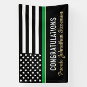 Afstuderen van het Leger Dunne Groene Lijn Spandoek (Verticaal)