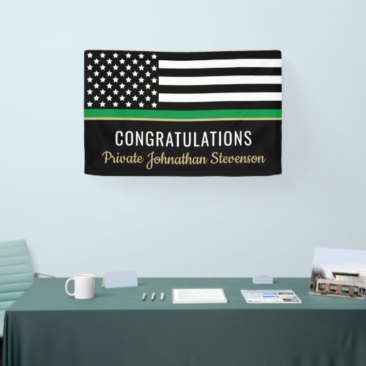 Afstuderen van het Leger Dunne Groene Lijn Spandoek (Beurs)