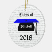 Afstuderen van het zwarte en blauwe pet keramisch ornament (Links)