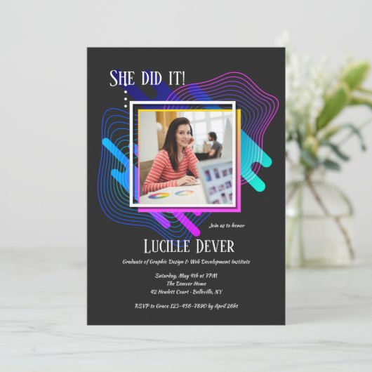 Afstuderen van kunst en ontwerp kaart (Staand voorkant)