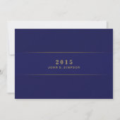 Afstuderen van Navy Blue & Gold Ticket Kaart (Achterkant)