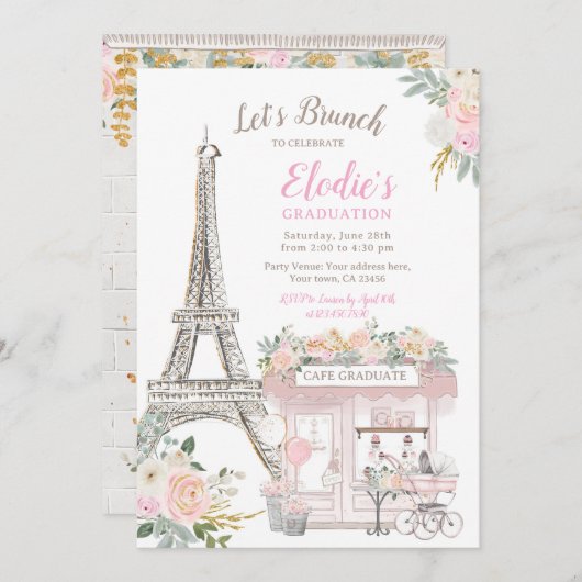 Afstuderen van Parijs Kaart (Voorkant / Achterkant)