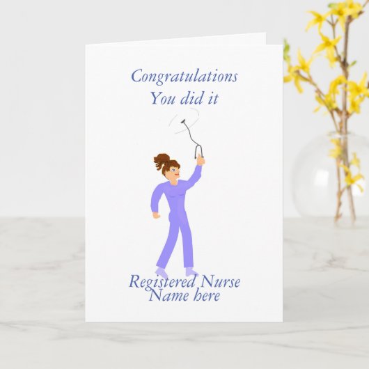 Afstuderen van verpleegkundige gefeliciteerd kaart (Gele Bloem)