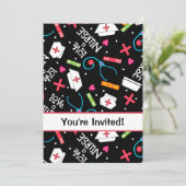 Afstuderen van verpleegschool Celebration Black Wh Kaart (Staand voorkant)