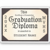 Afstuderen van voltooiing sticker (Voorkant)