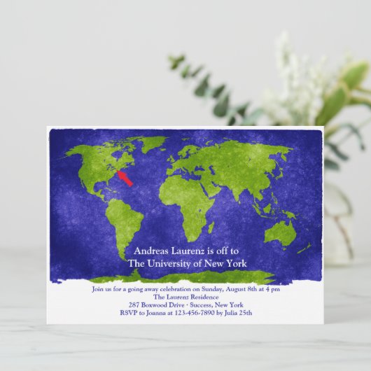 Afstuderen van Wereldstudies/Voortijdige uitnodigi Kaart (Staand voorkant)