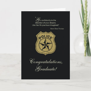 Afstuderen van wetshandhaving feliciteert Black Kaart