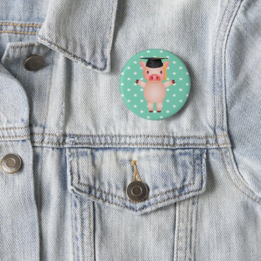 Afstuderen Varken en Sterren Ronde Button 5,7 Cm (In situ)