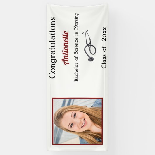 Afstuderen, Verpleegkundige, RN, Stethoscoop Spandoek (Verticaal)