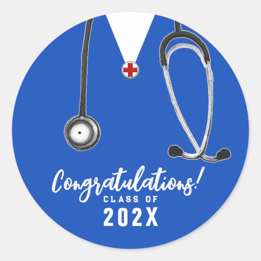 Afstuderen verpleegschool ronde sticker (Voorkant)
