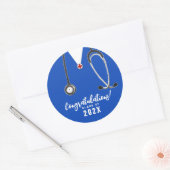 Afstuderen verpleegschool ronde sticker (Envelop)