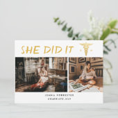 Afstuderen verpleegschool Ze deed het scriptfoto Kaart (Staand voorkant)