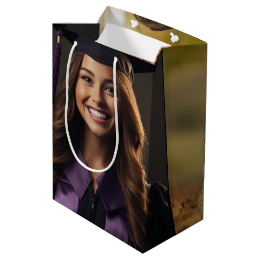 Afstuderen Vet Script Aangepast Afstuderen Medium Cadeauzakje (Achterkant Gekanteld)