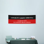 Afstuderen vet script gelukt zwart rood spandoek (Beurs)